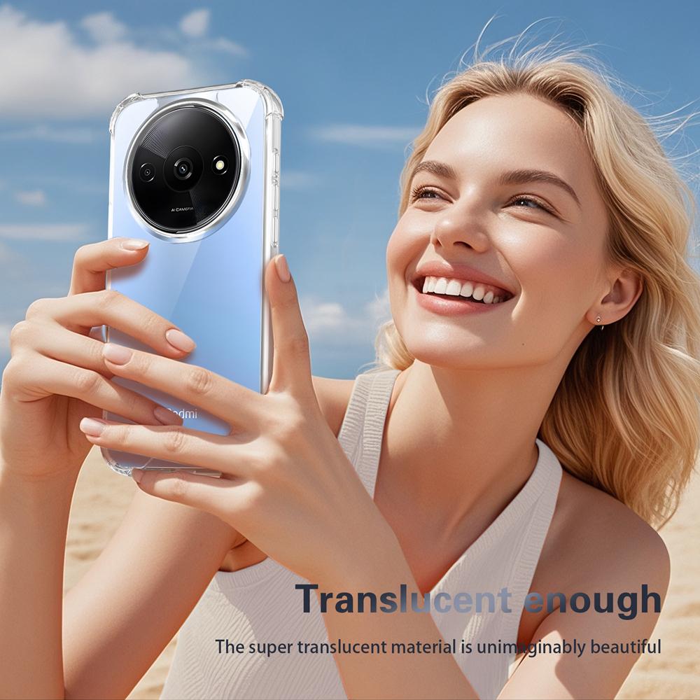 KEYSION Противоударный прозрачный чехол «Четыре угла» для Redmi A3 A3X Мягкий ТПУ+ПК Прозрачная задняя крышка для телефона для Xiaomi POCO C61