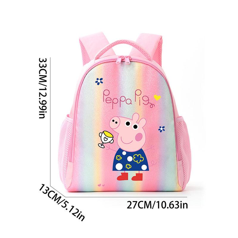 Школьная сумка Радуга Детский рюкзак Свинка Пеппа Цветной 3-5 лет Джордж Подарки на день рождения Сумка на плечо для детей Дружелюбная Развлекательная Веселая Игровая Безопасная