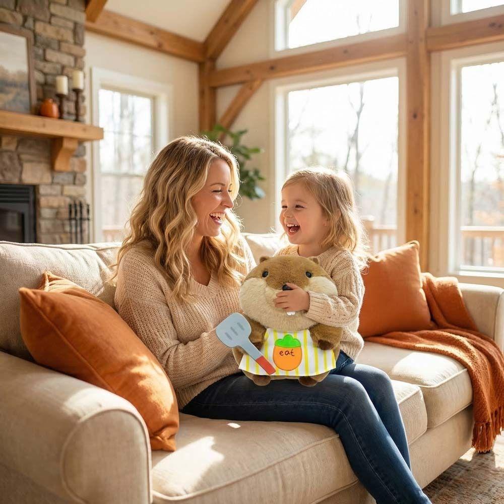 Throw Pillow Groundhog Plush Toy Stuffed Animals Big Tooth Mouse Doll Baby Infants