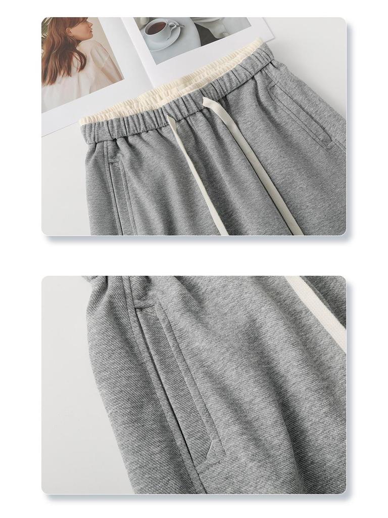 Women's Gray Wide-Leg Slimming Sweatpants - 2025 Spring Collection