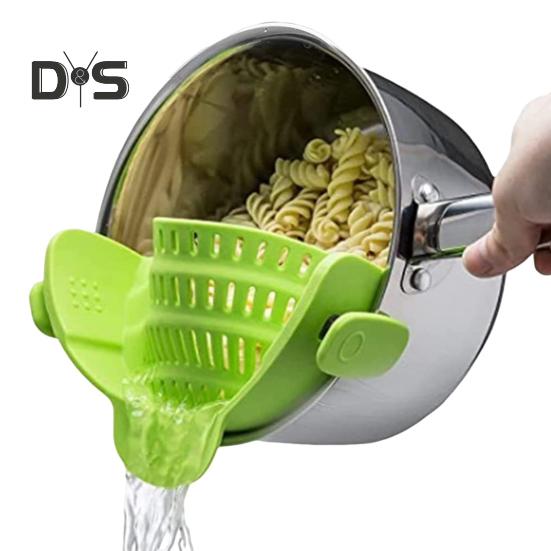Силиконовый зажим на кастрюле, сито, защита от проливания, корзина для слива, универсальный пищевой дуршлаг для пасты, фруктов, овощей, кухни, ресторана, пикника