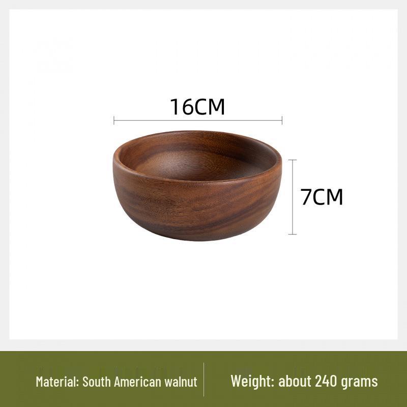 South American Walnut & Acacia Wood Multi-Spec Round Salad & Rice Bowl
