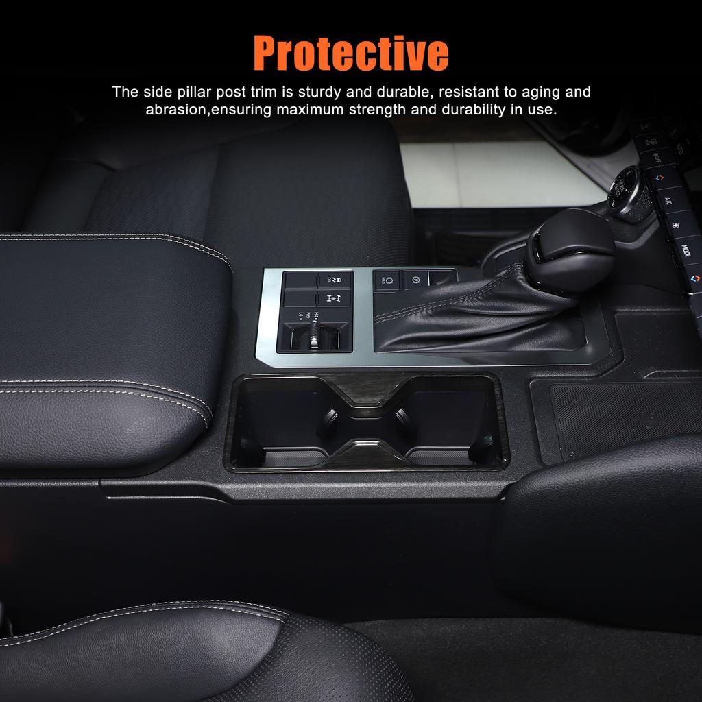 Накладка на крышку центрального подстаканника с текстурой под дерево для Toyota Prado Land cruiser LC250 2024