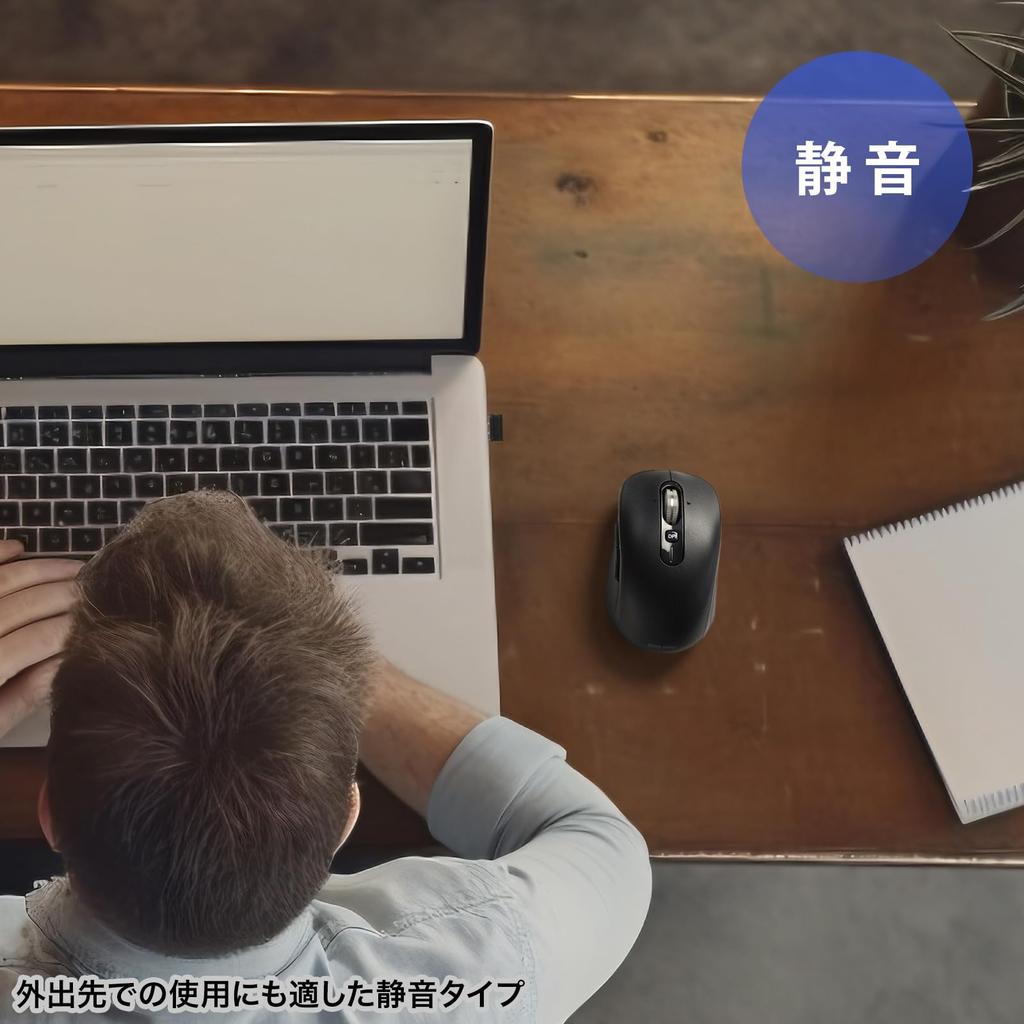 Sanwa Supply Бесшумная беспроводная мышь (Наклон рулевого колеса, Высокоскоростная прокрутка) MA-WBS530BK