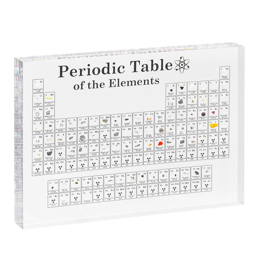 Acrylic Real Element Periodic Table Display Crystal
