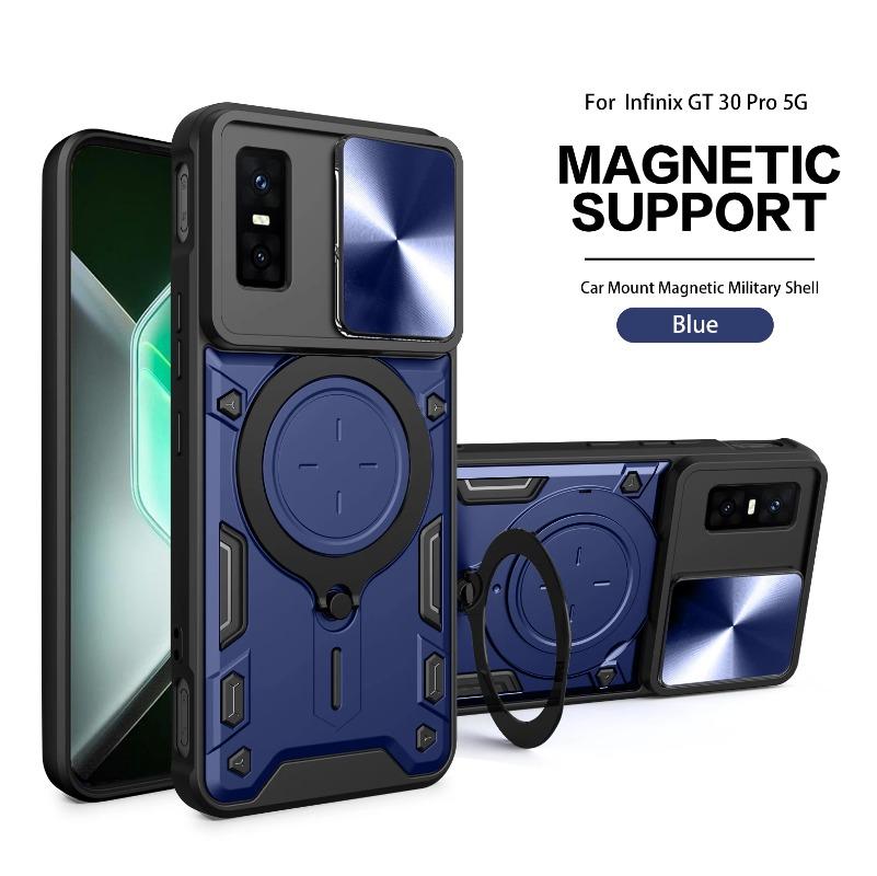Чехол для Infinix GT 30 Pro, противоударный бронированный с магнитным кольцом-держателем, с защитной крышкой для камеры, для Infinix GT 30 Pro