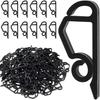 100 Pieces Christmas Light Clips Outdoor Gutter Hooks - For Hanging Outdoor Decorative String Lights On Halloween Christmas Tree Roofs (Black)