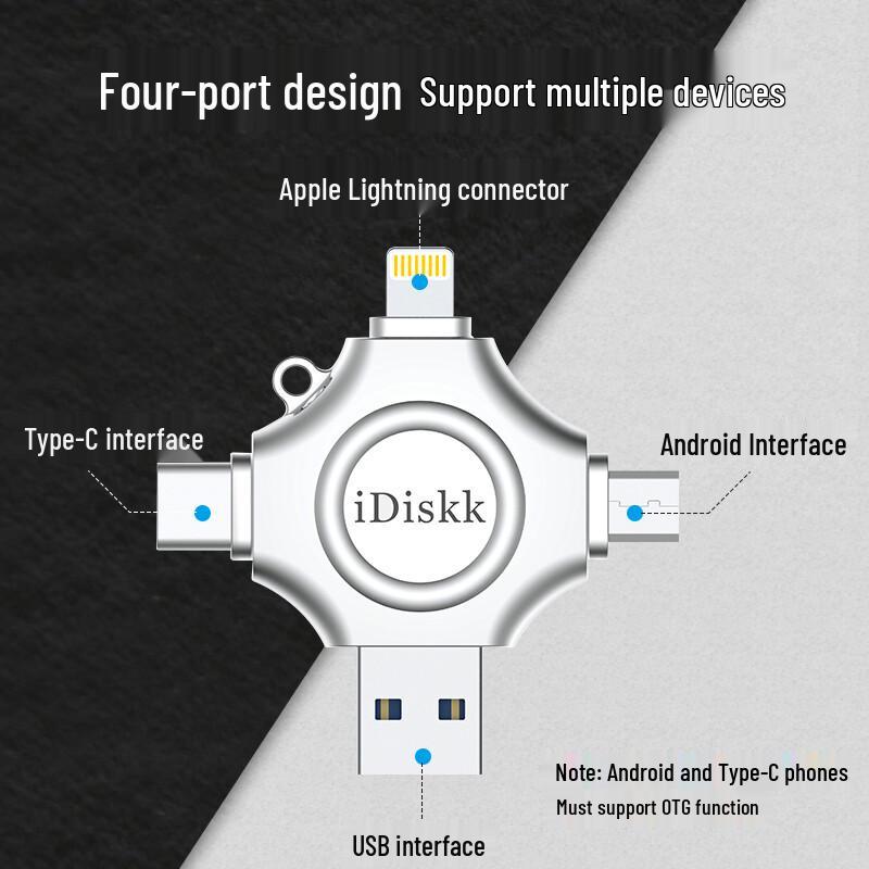 IDiskk MFi Сертифицированная Мобильная USB Флеш-память с Мультиинтерфейсом
