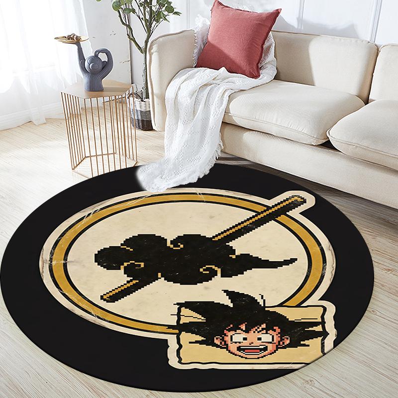 Goku pattern round rug,Carpet Rug for Living Room Bedroom Playroom ,Non-slip Floor Mat,Holiday Gifts and Birthday Gifts.