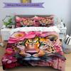 3pcs Leopard Floral Print Duvet Cover Set - Machine Washable, Includes 1 Cover and 2 Pillowcases, No Core Included yy251013076