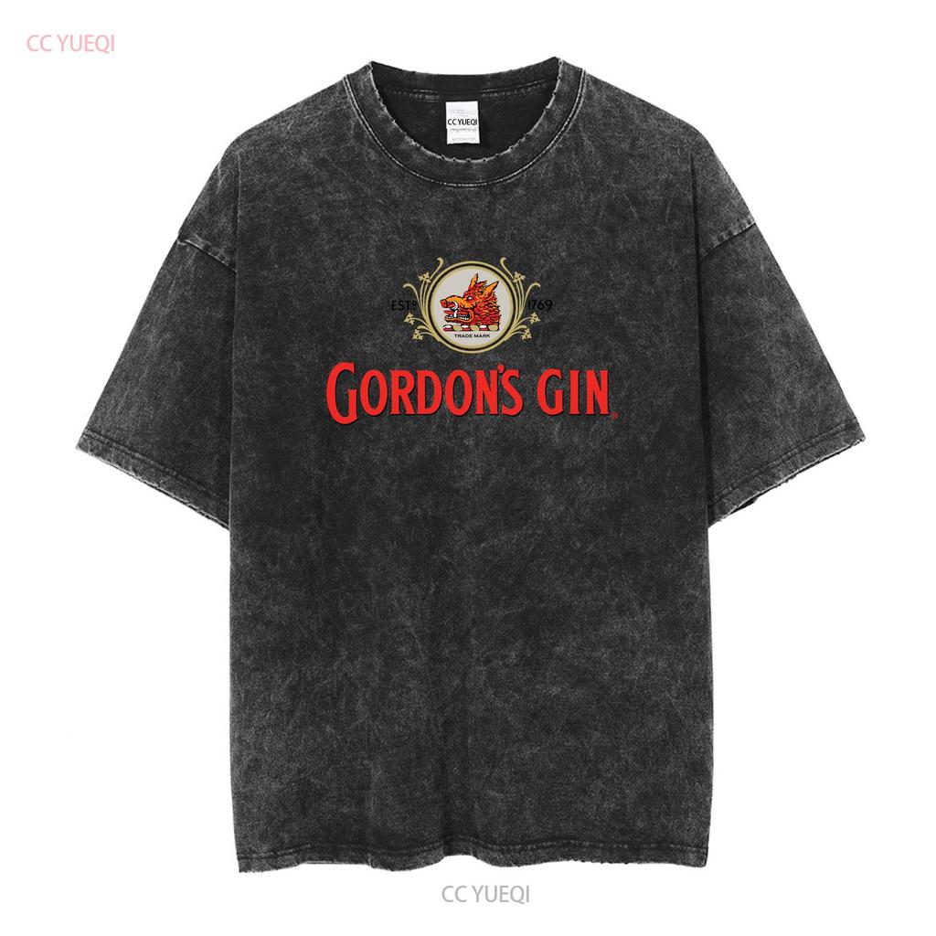 Футболка с логотипом Gordons Dry Gin Винтажная Плотный Хлопок S 3XL Бесплатная доставка США с длинным или коротким рукавом винтажная Стираная с принтом Унисекс