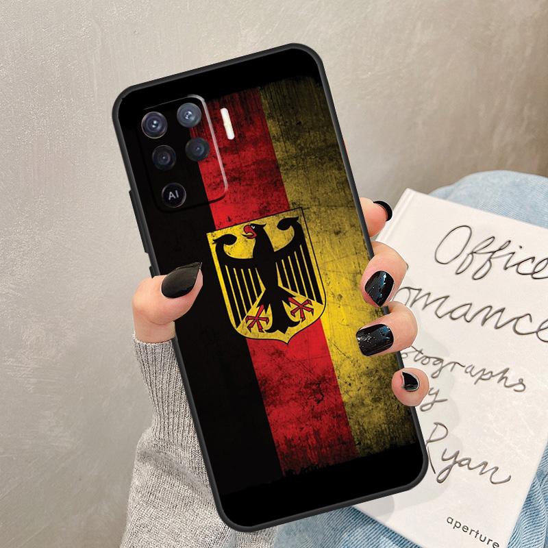 Чехол-эмблема с флагом Германии для Oppo A78 A98 A18 A38 A58 A60 A80 A40 A77 A57 A17 A74 A54 A94 A96 A76 A16 A15 A5 Pro