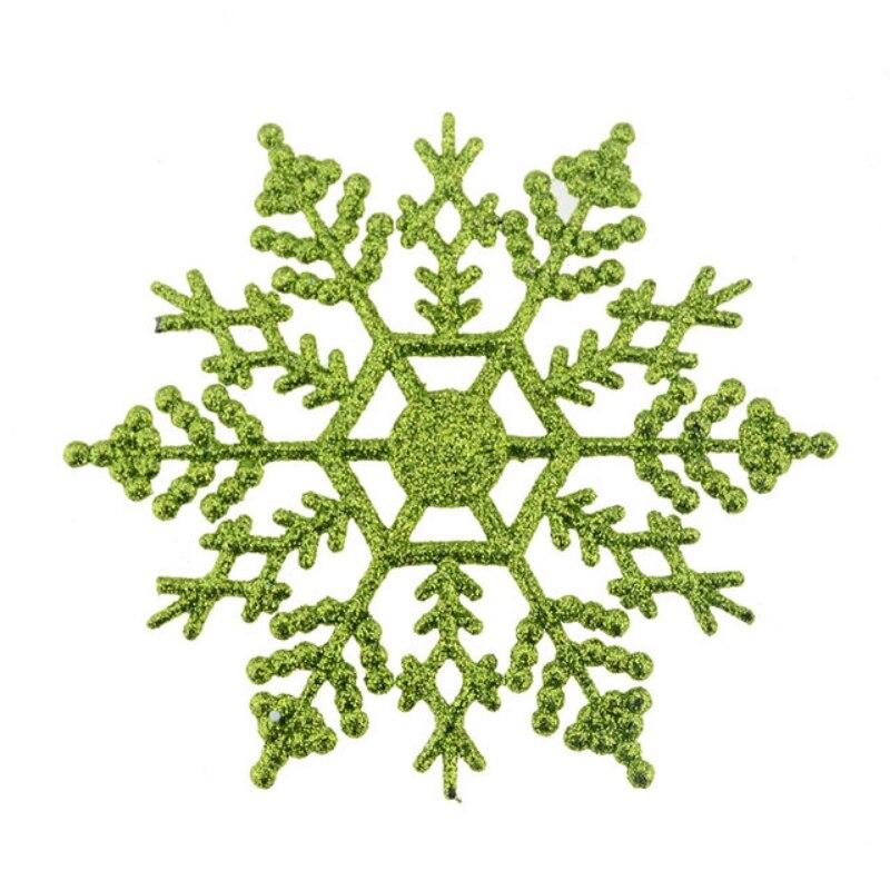 6/12pcs Snowflakes Ornaments Colorful Shining for Christmas Tree