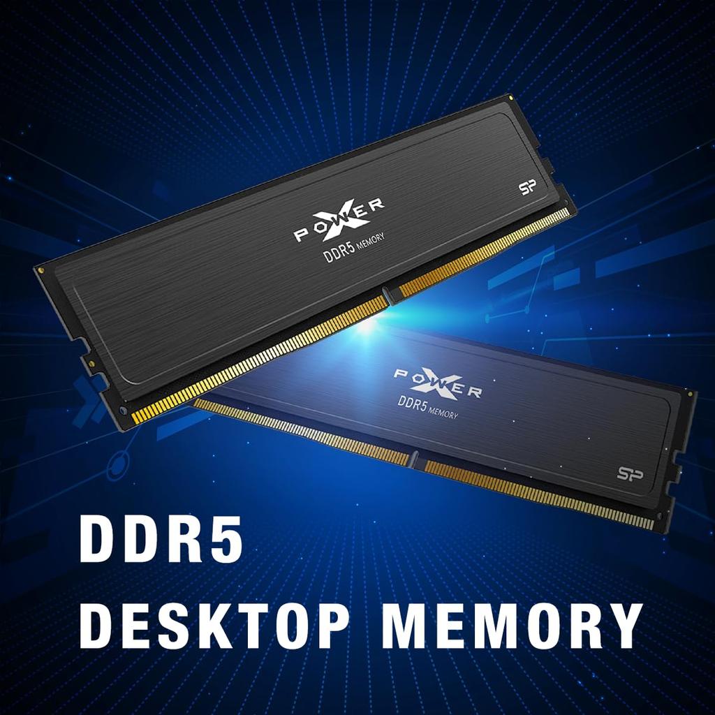 Silicon Power Gaming DDR5 32 ГБ 6000 МГц CL30 UDIMM настольная ПК память DRAM SP032GXLWU60AFDEAE (2x16 ГБ) (ПК5-48000) 288-контактный 1,35 В с радиатором