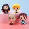 4Pcsset Q Version Demon Slayer Sitting Ghost Doll 4Cm Tanjiro Nidouzi Inosuke Zenizu Figure Action Figure Movie Model Toys***