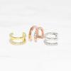 Изысканные серьги-клипсы без пирсинга с двойной петлей CZ для женщин, серьги-поддельные серьги для пирсинга хряща, 1 шт.