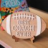 Best Ever, Football Desk Sign, Personalized Gift For Coaches, Appreciation And End Of Gifts