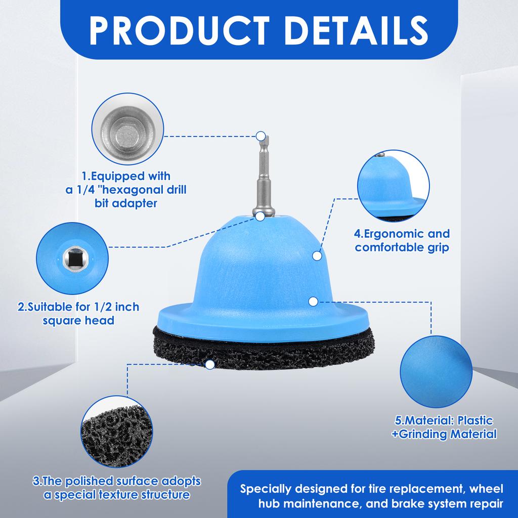 Wheel Hub Brush Cleaning Rotor Auto Wheel Hub Grinder Rust Grinding Removal Tool With Drill Adapter for Car Truck Motorcycle