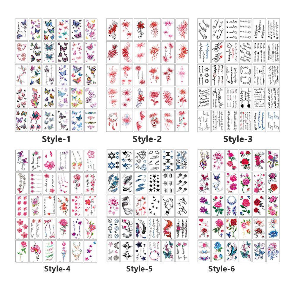 Имитация цветного рисунка Водонепроницаемые временные татуировки Наклейки на тело Поддельные татуировки Наклейки