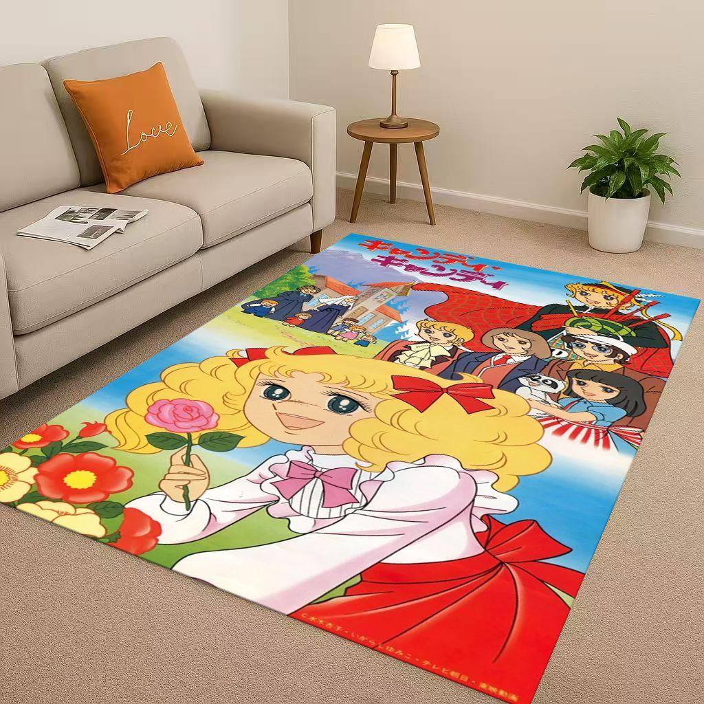 Retro Candy Candy Sweet Girl Cartoon Room Non-Slip Area Rug Soft Carpet for Bedroom Playroom Sofa,Easy Clean Home Decor Doormat