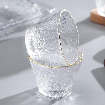 Набор хрустальных стеклянных чашек для чая кунг-фу Shangqi Ice Dew с золотой отделкой