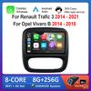 Android Автомагнитола Мультимедийный плеер Carplay для Renault Trafic 3 2014 - 2021 для Opel Vivaro B 2014 - 2018 Сенсорный экран 4G+WiFi