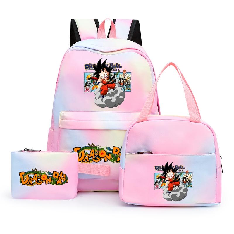 3Pcs/set Anime Dragon Ball Backpack for Girls Boys Back To Schoolbag with Lunch Bag Student Bookbag Men Women Travel Bag Mochila
