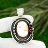 Овальный Сцолецит Драгоценный камень Мозамбикский Гранат Стерлинговое Серебро Безель Подвеска Ювелирное Изделие