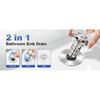 JOMST Bath Universal 2-в-1 заглушка для раковины в ванной комнате, выдвижная, со съемным фильтром из нержавеющей стали, препятствующим засорению, заглушка для слива волос, против запаха