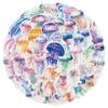 50 Colorful Jellyfish Graffiti Stickers for Laptop and Suitcase - Waterproof & Creative for Kids
