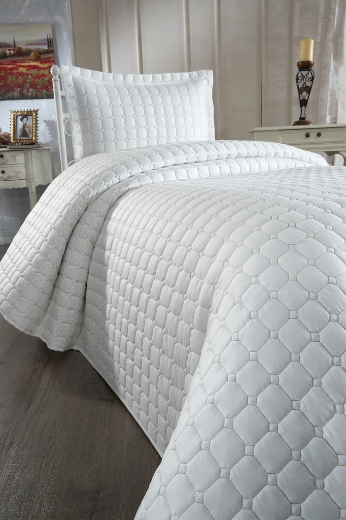 Estiva Queen Size Microcotton Bedspread 180x240 Cm Cream Color