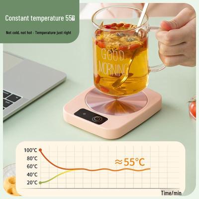 55° Подогреваемая Изолирующая Керамическая Кружка с Подставкой - Сохраняет Напитки Теплыми