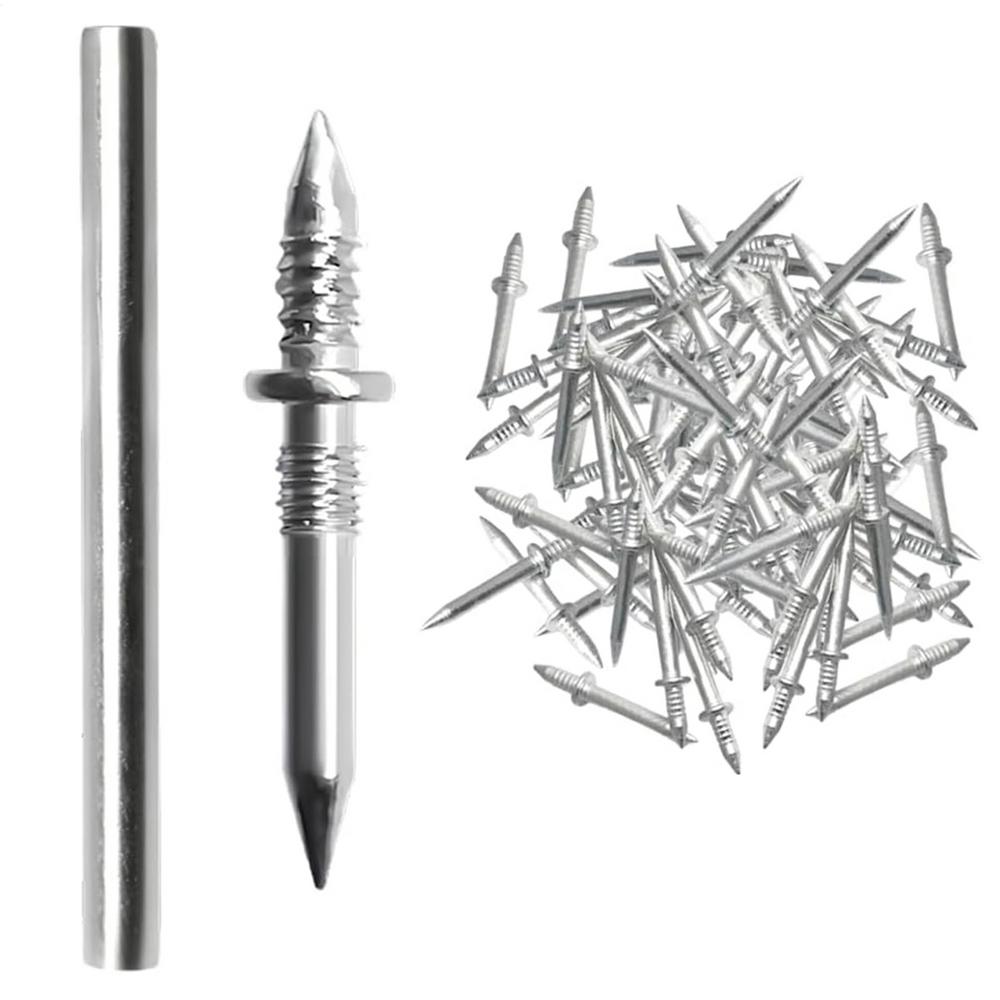 100Pcs Double Head Nails Seamless Nails Wood No Trace Fixator Double Ended Baseboard Invisible Screw Metal Rust-Proof Nails