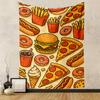 "Fast Food Cartoon Pattern Decorative PatternedPatterned Tapestry for Bedroom and Living Room Home Decor