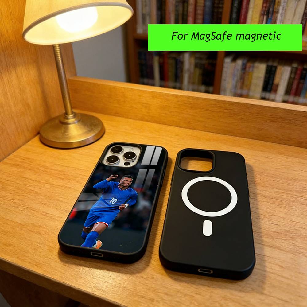 Чехол для телефона K-Kylian M-Mbappe для iPhone17,16,15,14,13,12,11 Plus,Pro Магнитный с Magsafe Беспроводная зарядка