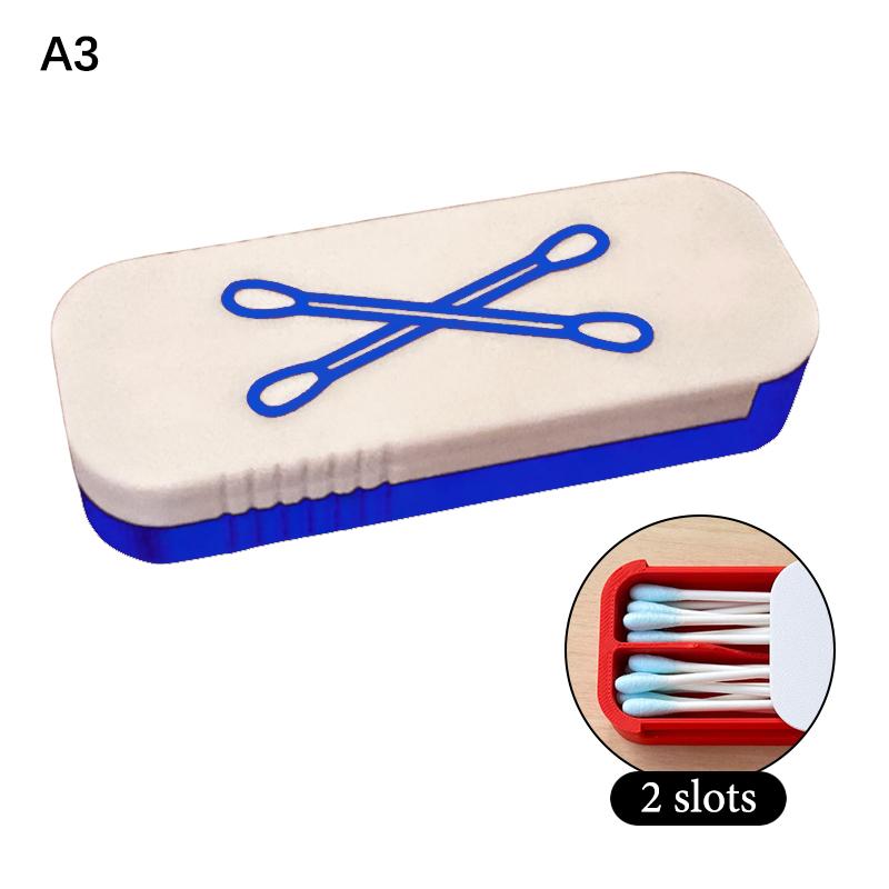 1pc Mini Sliding Cotton Swab Storage Box Portable Swab Case For Travel And Daily Use Multi-Compartment Dust-Proof Keeps Clean