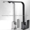 304 Black Universal Swivel Square Brushed Kitchen Faucet with Ceramic Valve Core Hot/Cold Self-Produced Sold Directly