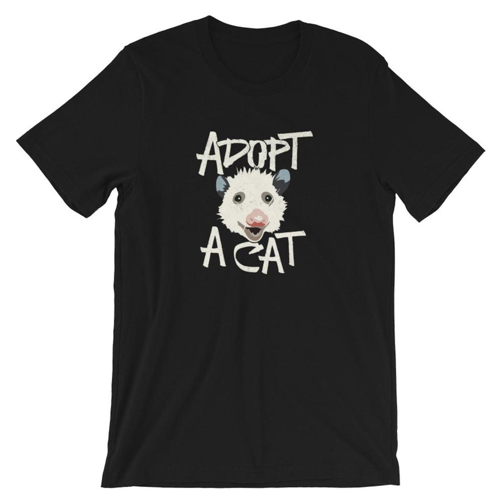 Funny Adopt a cat Possum funny cat lover cat rescue shelter Unisex Jersey Short Sleeve Tee T-and kids tshirt