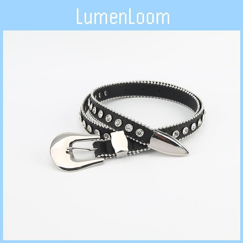 Trendy Womens Faux Leather Belt With Water Diamond Embellishments For Jeans And Lounge Wear