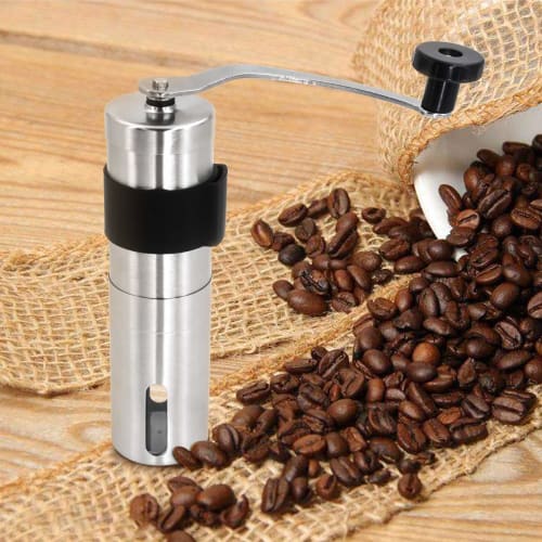 Winwintech New Larger Capacity 30g Mini Manual Coffee Mill Grinder, Stainless Steel Coffee Bean Hand Crank Portable Mill with Silicone Sleeve To Preve
