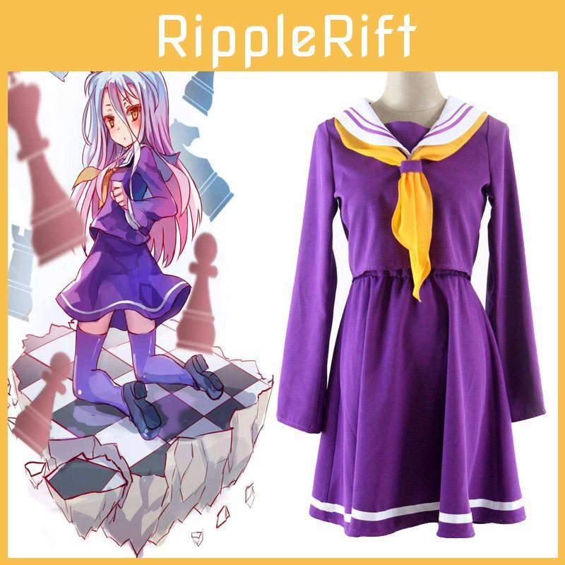 Дышащий косплей-набор рубашка и галстук No Game No Life Сиро с идеальными швами