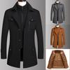 Men Windbreaker Autumn Winter Men's Woolen Long Coat Male Trench Coat