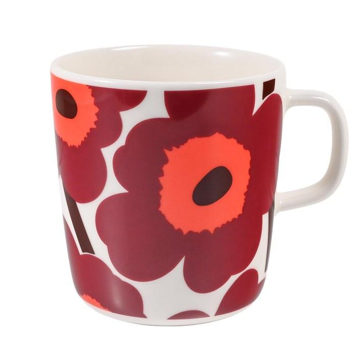 Marimekko Unikko Mug 400ml (White x Burgundy x Red) 075647