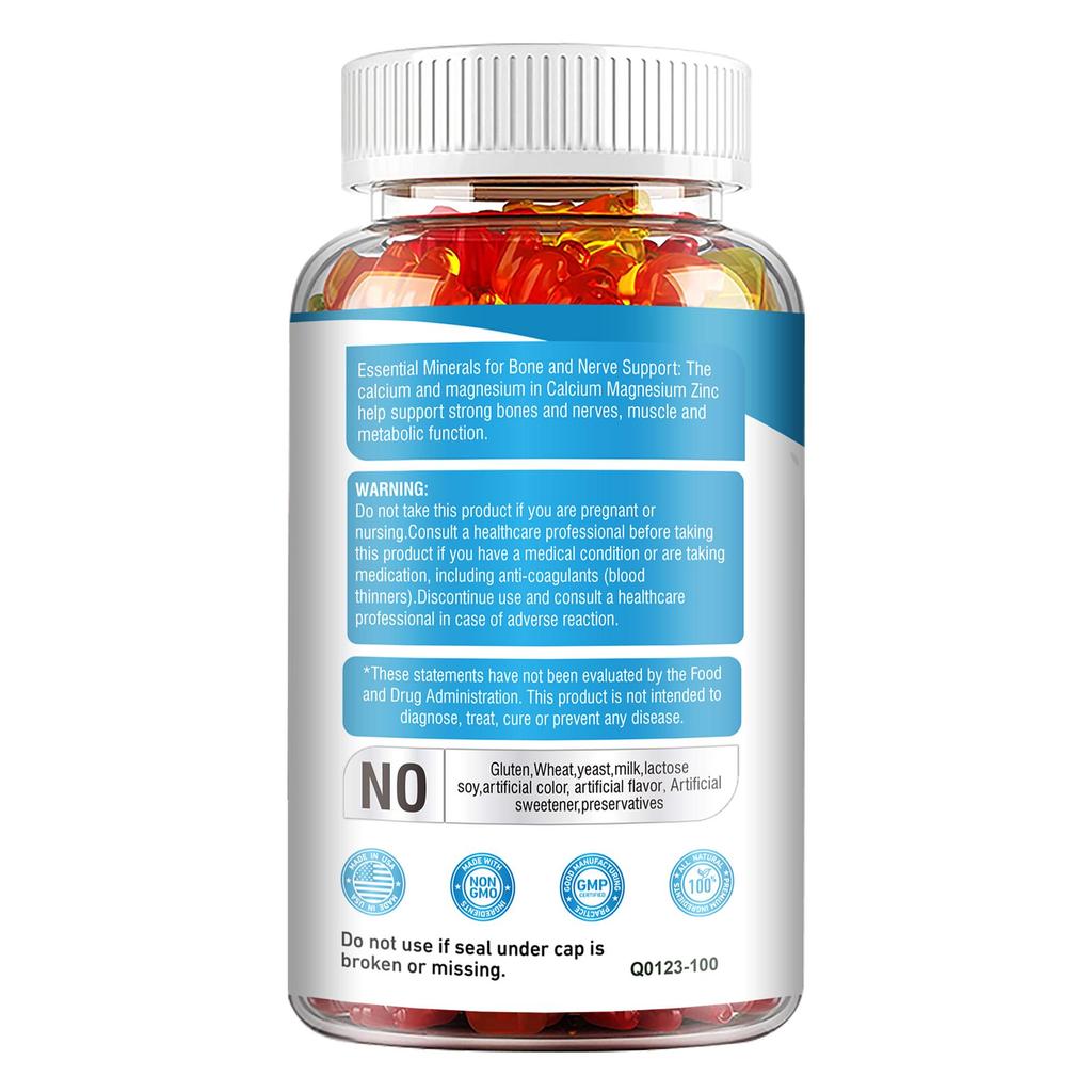 Calcium, Magnesium & Zinc Mixed Gummies, 410 mg, Immune Support, Suitable for Men and Women
