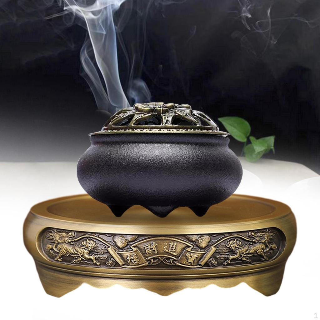 Основание горелки для благовоний, китайские украшения, ручное литье, домашнее украшение, чистая медь, круглая для спальни