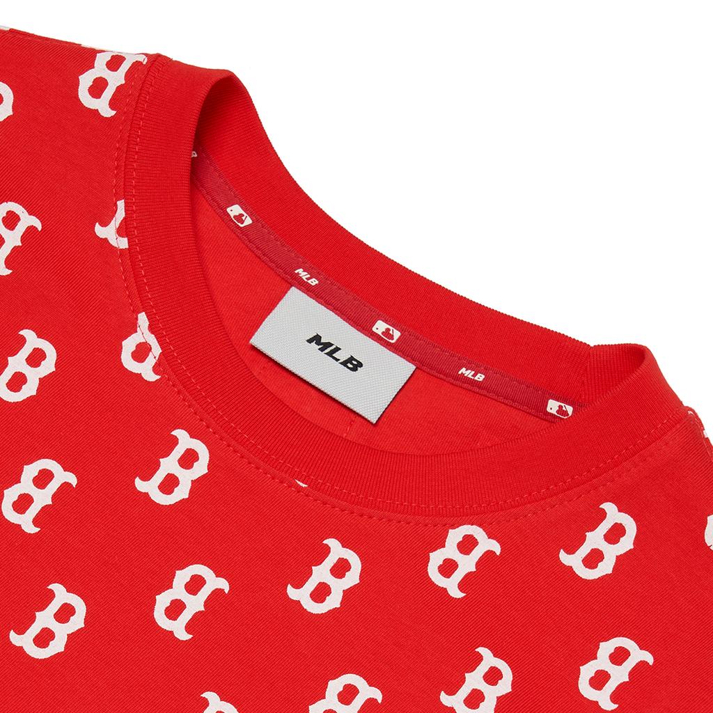 New MLB Base Logo Short Sleeved Dress Women's Red 3FOPM0123-43RDL
