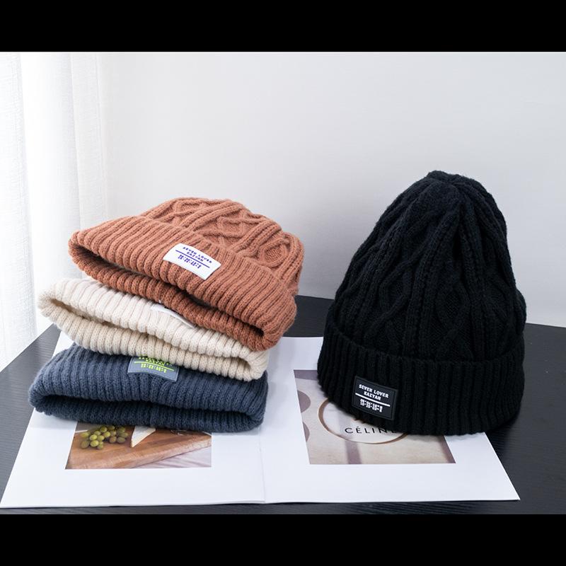 Velvet Knitted Hat for Children Thickened for Warmth In Winter Riding Cold Ear Protection Hat Versatile Knitted Hat for Men Hats & Caps (unisex)