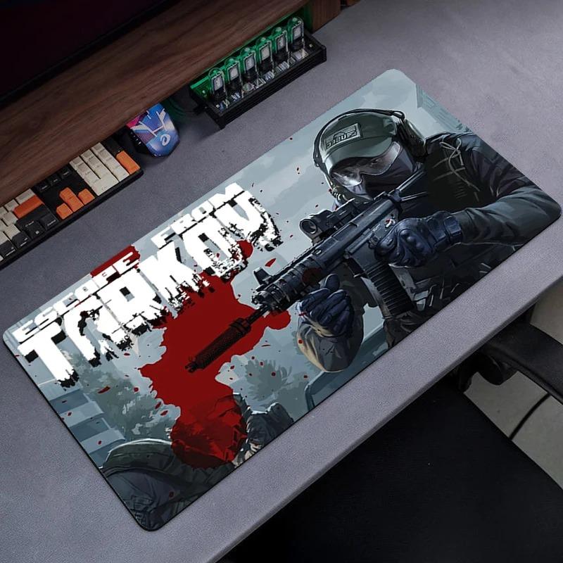 Игровой коврик для мыши Escape From Tarkov со сшитыми краями, для офисного компьютерного стола, клавиатуры, ноутбука и домашнего стола, нескользящая резиновая основа