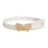 Patent Leather Butterfly Rhinestone Belt Decorative Versatile Business Waist Strap Gold Buckle Pin Buckle Waistband