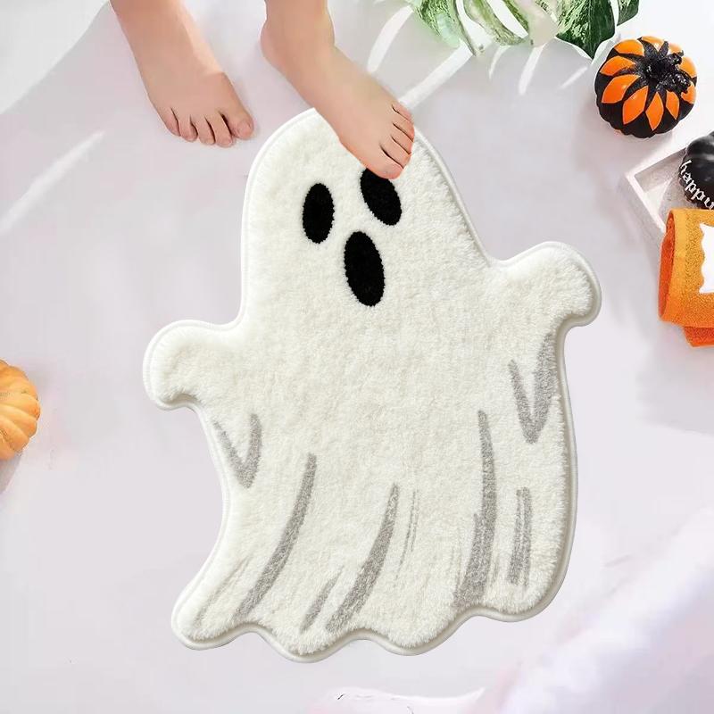 Irregular Ghost Pumpkin Witch Hat Rug Soft Non‑Slip Floor Mat Halloween Style For Shower Room Bedroom Entry Home Decor